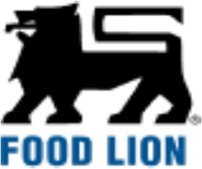 A black lion with blue eyes and the words " food lions ".