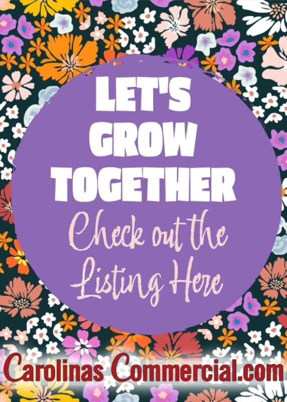 A purple circle with the words let 's grow together.