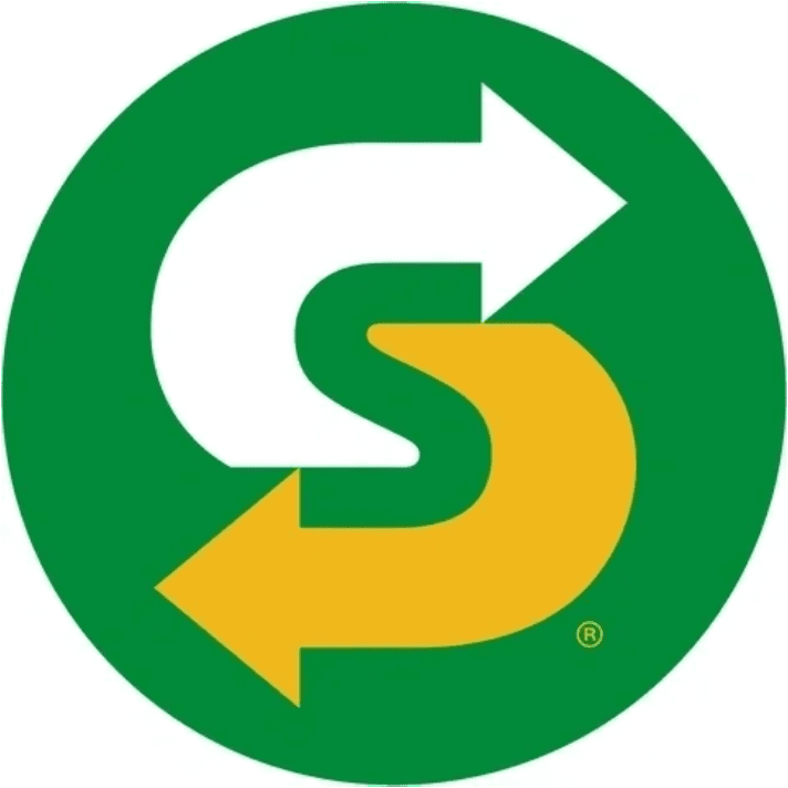 A green and yellow logo for subway.